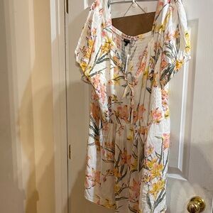 Torrid Multicolor Floral Smocked blouse